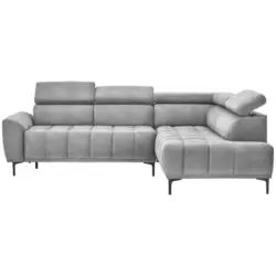 Ecksofa in Velours Grau