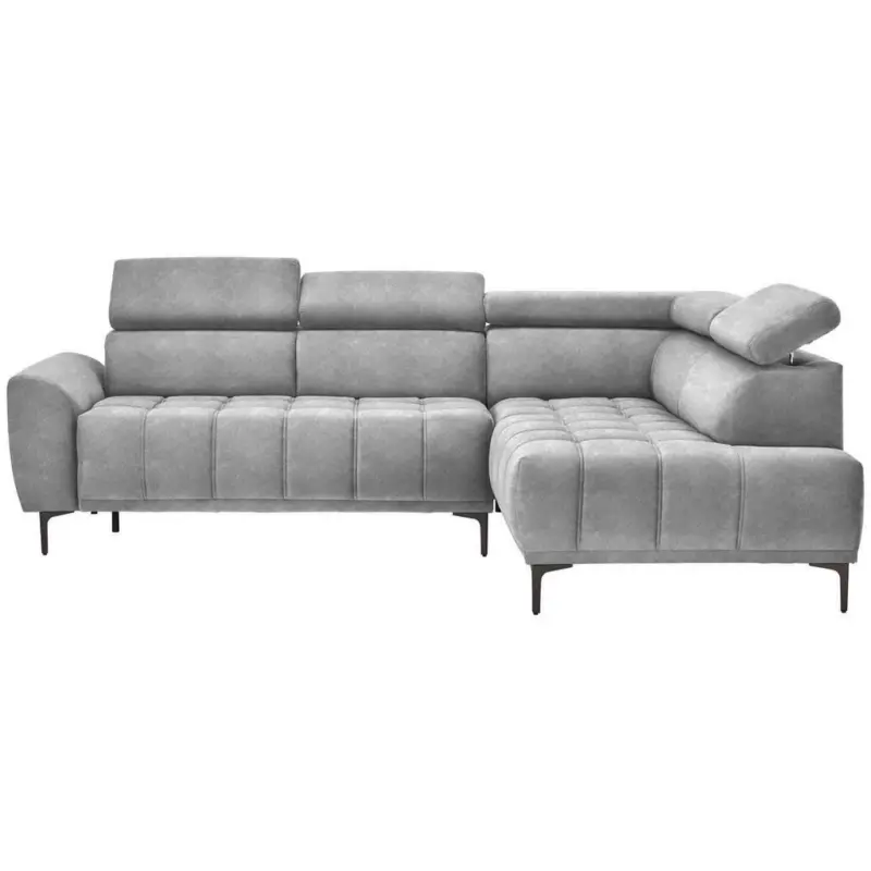 Ecksofa in Velours Grau