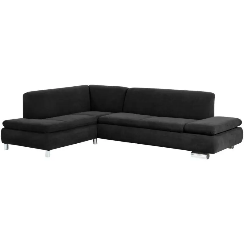 Ecksofa in Velours Schwarz