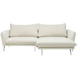 Ecksofa in Bouclé Creme