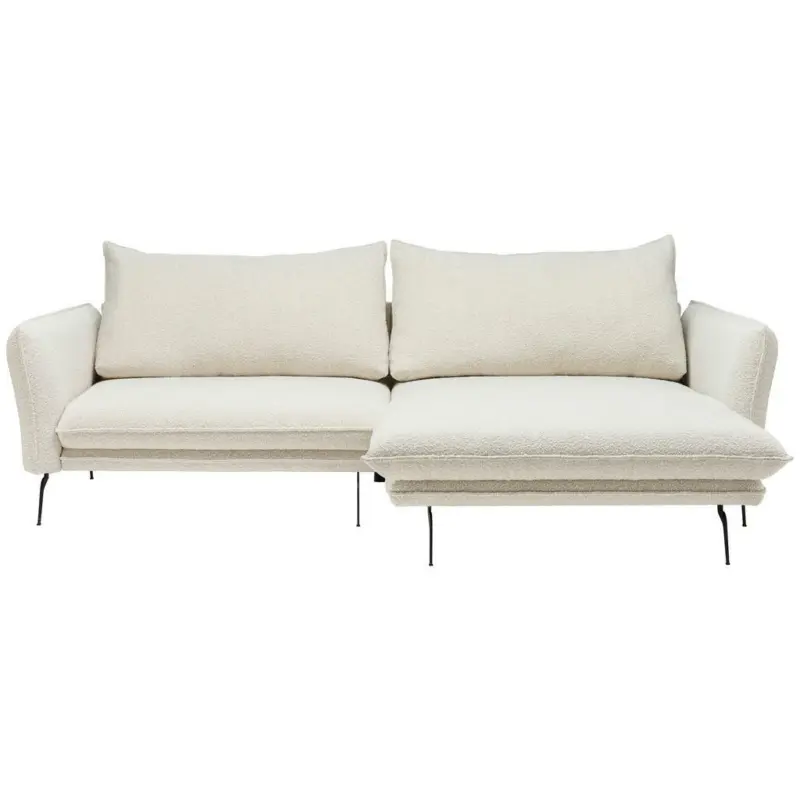 Ecksofa in Bouclé Creme