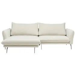 Ecksofa in Bouclé Creme