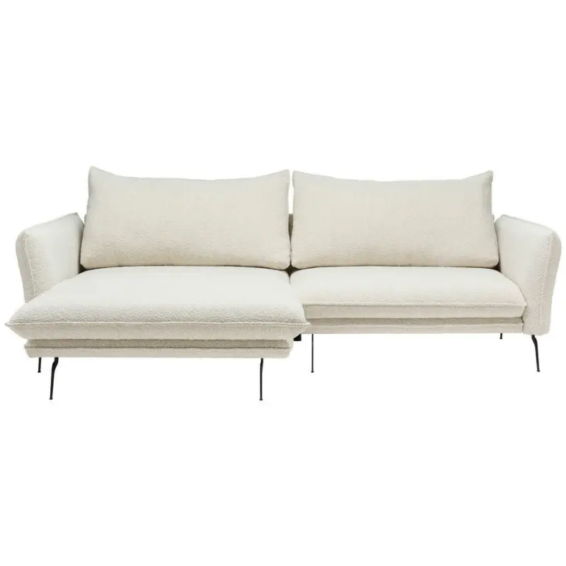 Ecksofa in Bouclé Creme