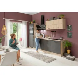 Küchenleerblock 280 cm in Grau, Eichefarben