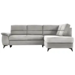 Ecksofa in Flachgewebe Hellgrau