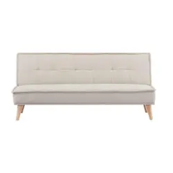 Schlafsofa in Webstoff Beige