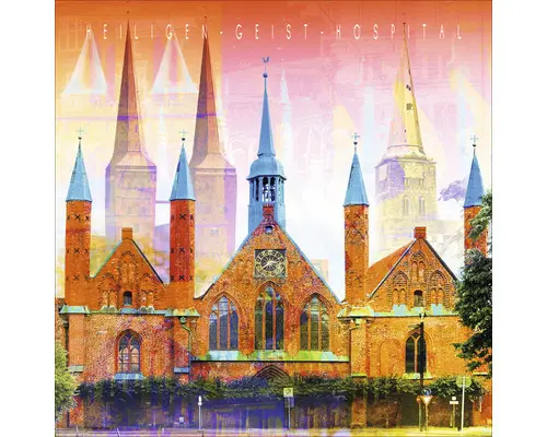 Glasbild Lübeck IV 50x50 cm