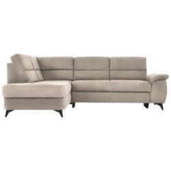 Ecksofa in Flachgewebe Beige