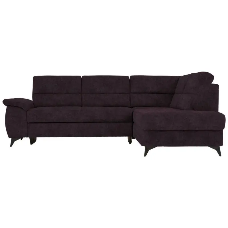 Ecksofa in Flachgewebe Aubergine, Dunkelbraun