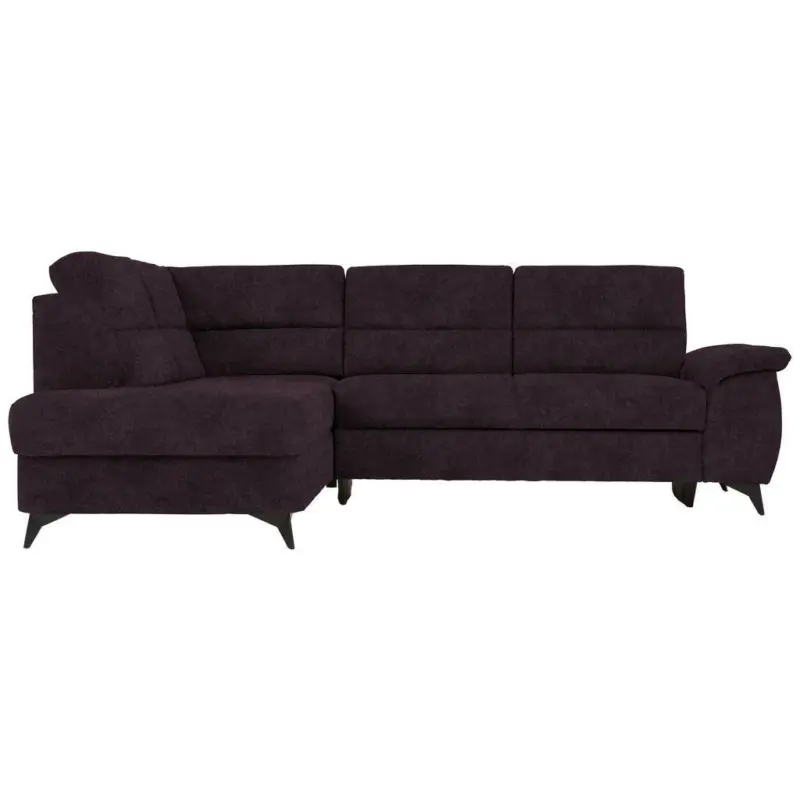 Ecksofa in Flachgewebe Aubergine, Dunkelbraun