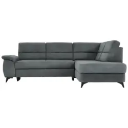 Ecksofa in Flachgewebe Grau