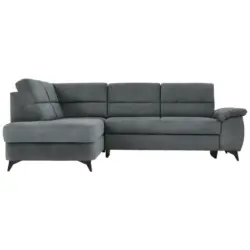 Ecksofa in Flachgewebe Grau