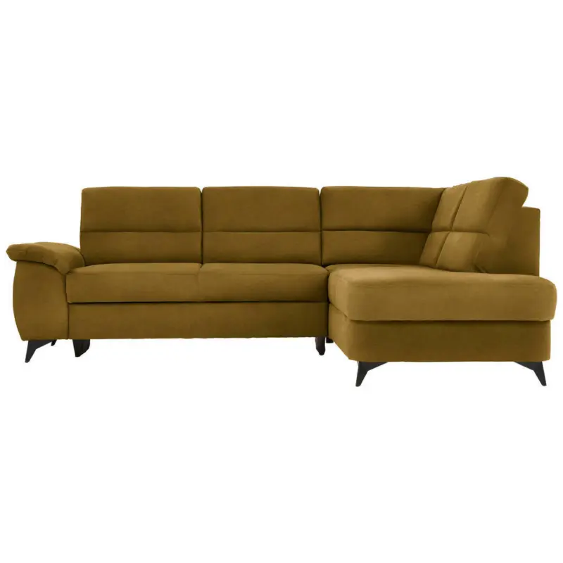 Ecksofa in Flachgewebe Goldfarben