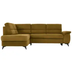Ecksofa in Flachgewebe Goldfarben