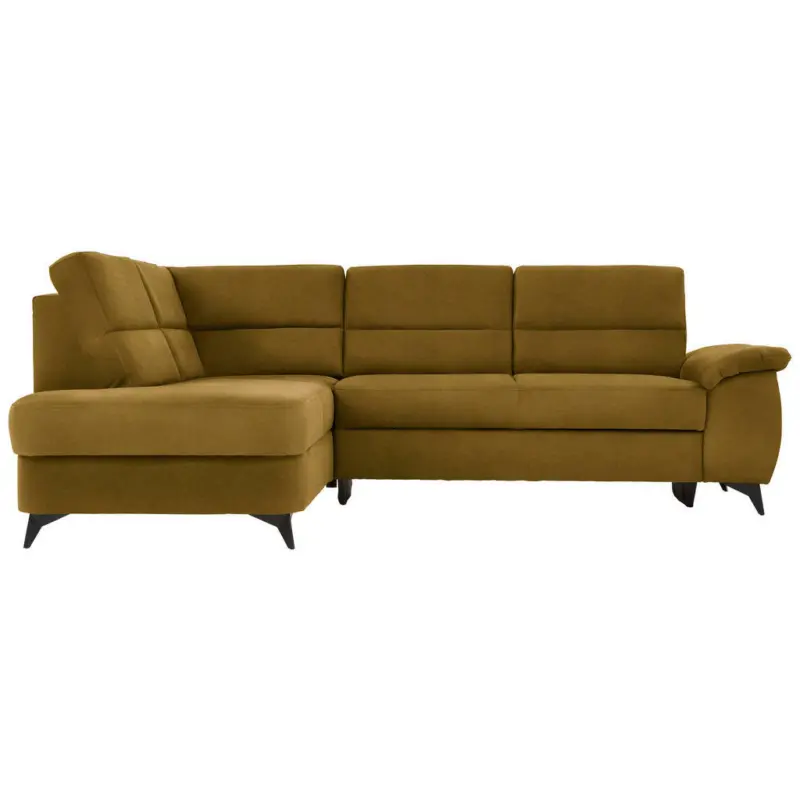 Ecksofa in Flachgewebe Goldfarben