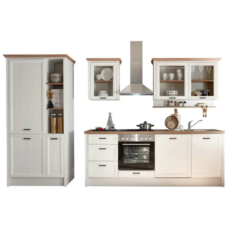 Küchenblock 235/217/217/60/61 cm in Pinienfarben, Eiche Artisan