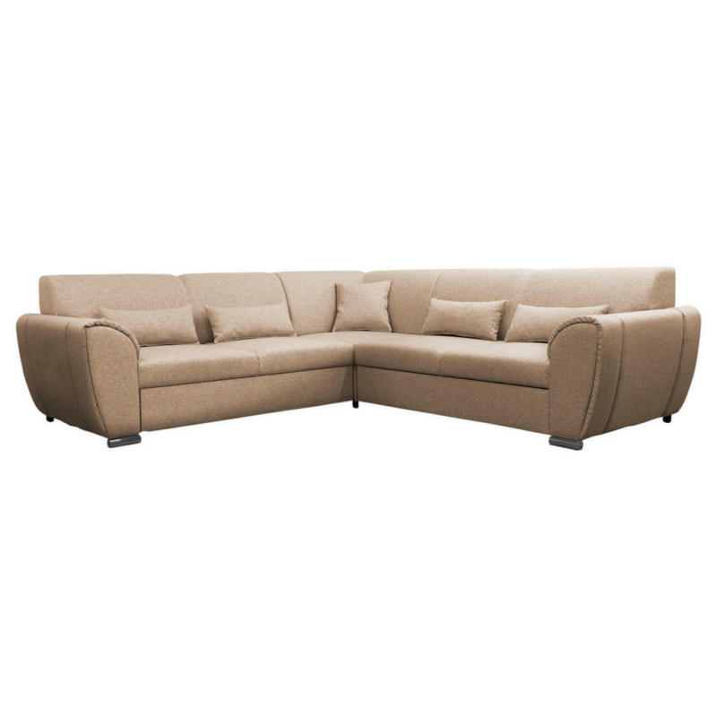 Ecksofa in Flachgewebe Beige