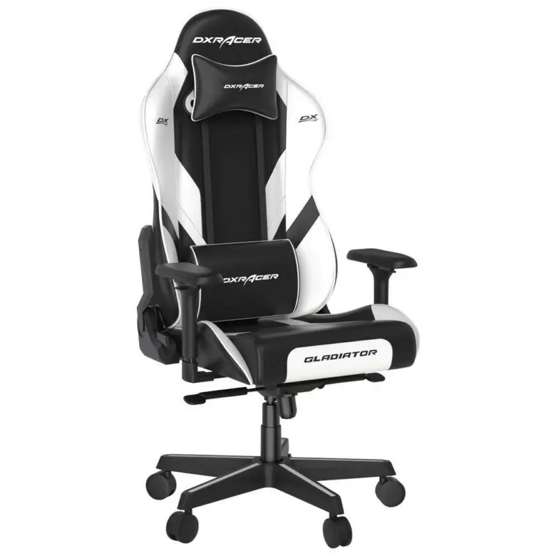 Gamingstuhl in Lederlook Schwarz, Weiß