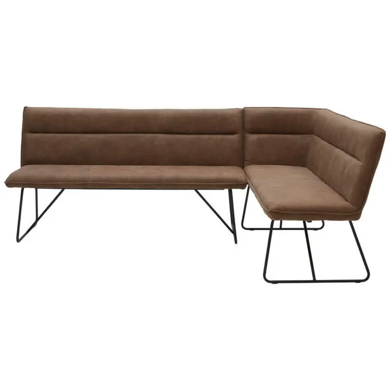 Eckbank 202/155 cm in Schwarz, Schlammfarben
