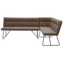 Eckbank 202/155 cm in Anthrazit, Schwarz