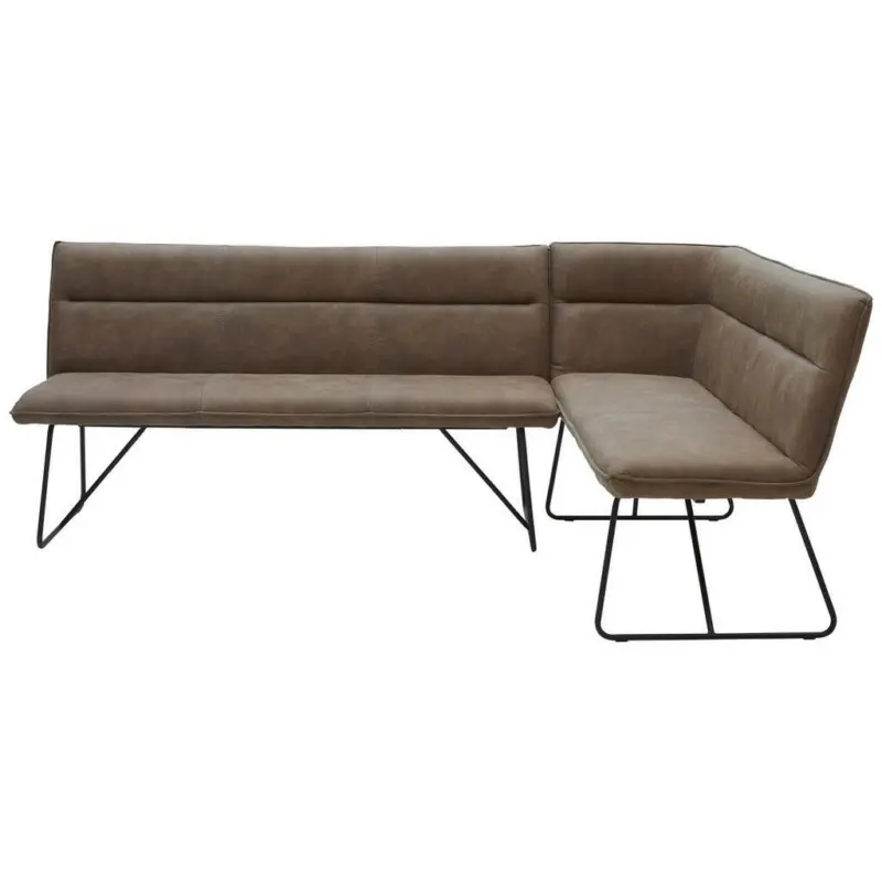 Eckbank 202/155 cm in Anthrazit, Schwarz