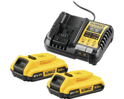 Akkus und Ladegerät-Set DeWalt DCB 1104 D2-QW (2 x 18 V / 2 Ah)