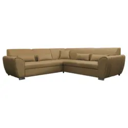 Ecksofa in Flachgewebe Gelb