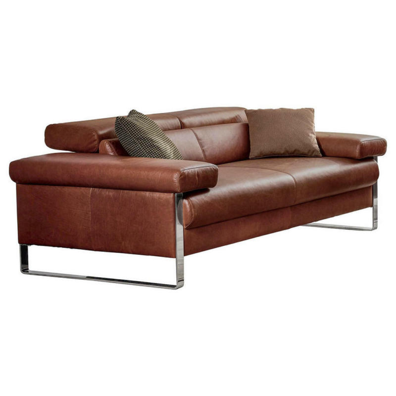 Zweisitzer-Sofa in Echtleder Braun