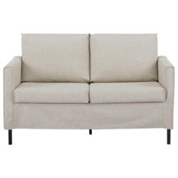 Zweisitzer-Sofa in Webstoff Creme