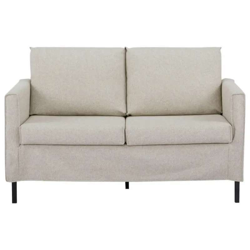 Zweisitzer-Sofa in Webstoff Creme