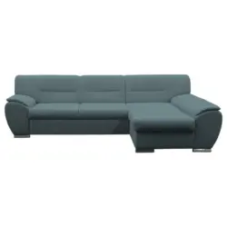 Ecksofa in Flachgewebe Blau