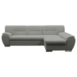 Ecksofa in Flachgewebe Hellgrau