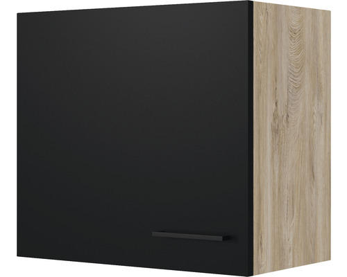 Hängeschrank Flex Well Capri schwarz matt/Wildeiche 60x54,8x32 cm mit Drehtüre