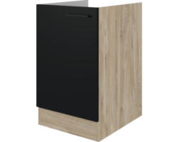 Spülenunterschrank Flex Well Capri schwarz matt/Wildeiche 50x82x57 cm