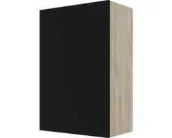 Hängeschrank Flex Well Capri schwarz matt/Wildeiche 60x89x32 cm mit Drehtüre