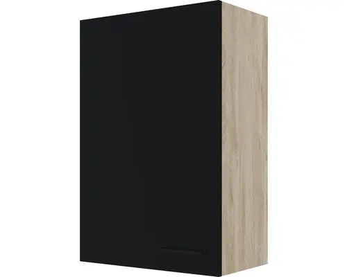 Hängeschrank Flex Well Capri schwarz matt/Wildeiche 60x89x32 cm mit Drehtüre
