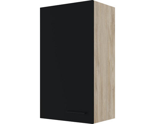 Hängeschrank Flex Well Capri schwarz matt/Wildeiche 50x89x32 cm mit Drehtüre