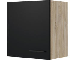 Hängeschrank Flex Well Capri schwarz matt/Wildeiche 50x54,8x32 cm mit Drehtüre