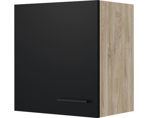 Hängeschrank Flex Well Capri schwarz matt/Wildeiche 50x54,8x32 cm mit Drehtüre