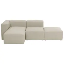Ecksofa in Flachgewebe Creme