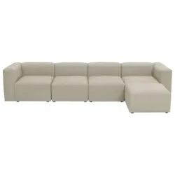 Ecksofa in Flachgewebe Creme