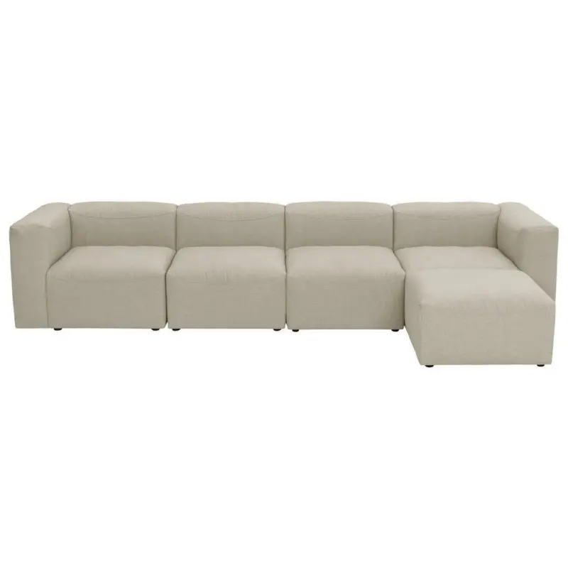 Ecksofa in Flachgewebe Creme