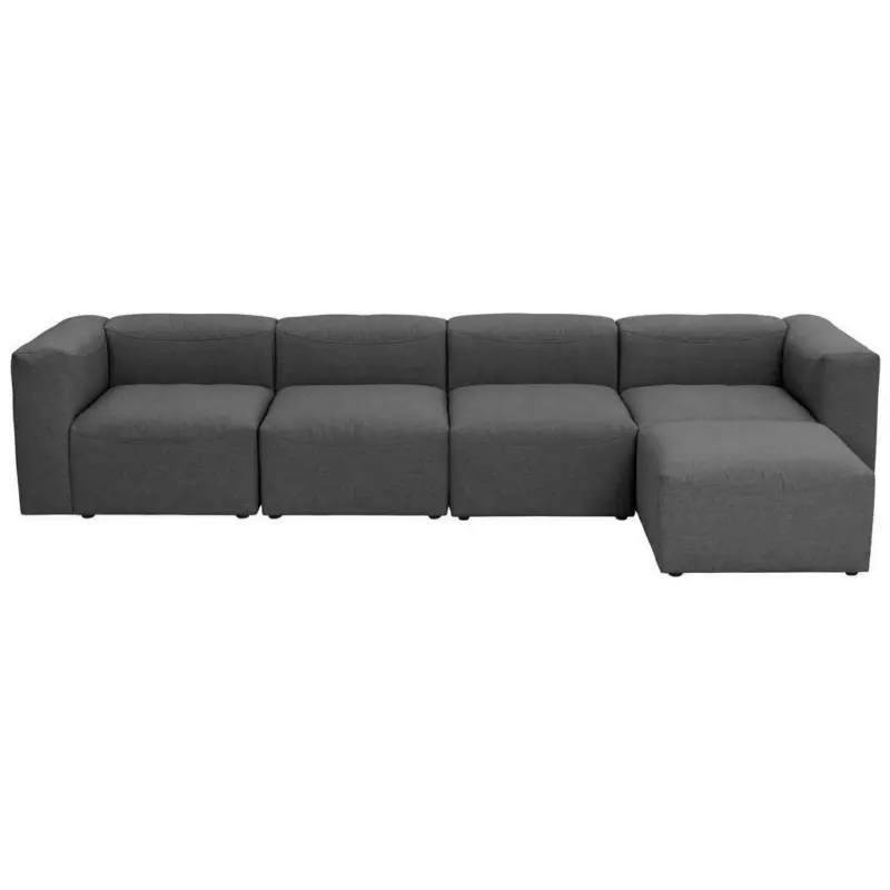 Ecksofa in Flachgewebe Anthrazit