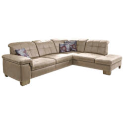 Ecksofa in Mikrofaser Beige