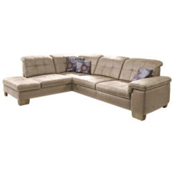 Ecksofa in Mikrofaser Beige