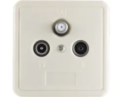 SAT / Satellit Antennendose TV/R/SAT, weiß, 1DB (15-93011) unterputz weiß