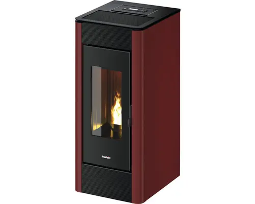 Pelletofen FreePoint Indaco Stahl bordeaux 10,5 kW