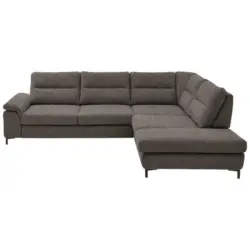 Ecksofa in Chenille, Mikrofaser Dunkelgrün, Fango