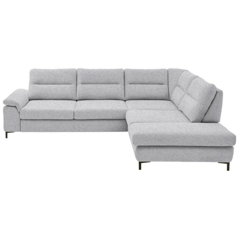 Ecksofa in Chenille, Mikrofaser Hellgrau