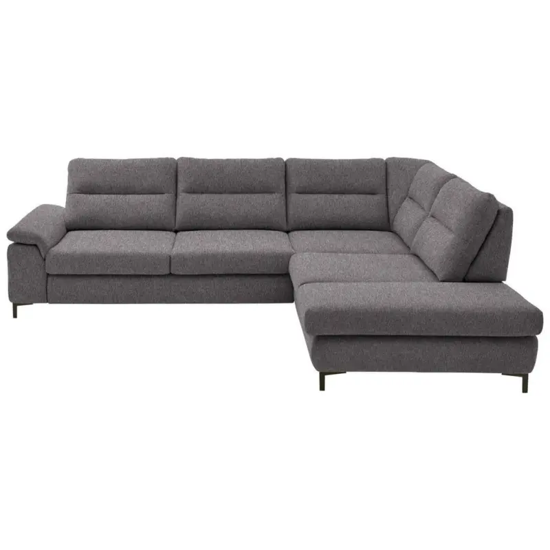 Ecksofa in Chenille, Mikrofaser Anthrazit